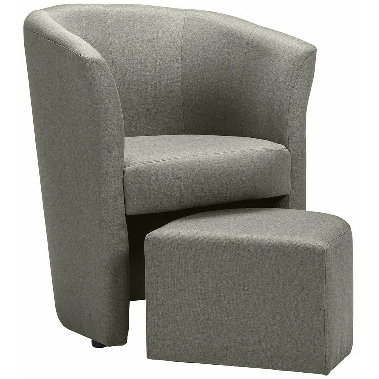 FORINVEST - Poltrona in tessuto con pouf Djerba Savana Grigio - h76x63,5x62,5 cm